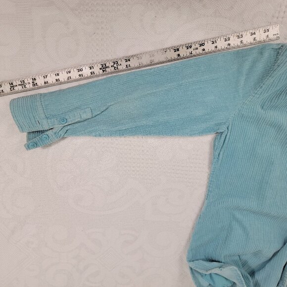 Croft & Barrow women's shirt corduroy shacket side pockets‎ pastel mint size S - Picture 8 of 15